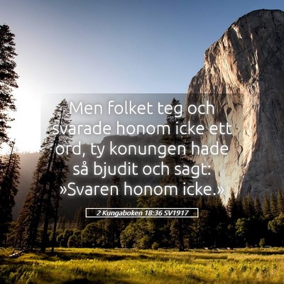 Picture 05 - 2 Kungaboken 18:36 SV1917 - Men folket teg och svarade honom icke ett ord, ty - Bible Verse Picture