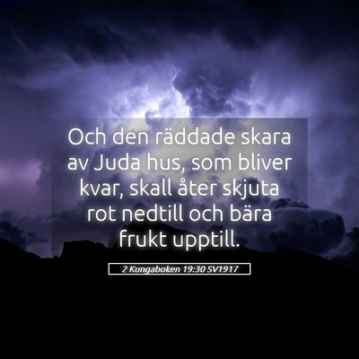 Picture 05 - 2 Kungaboken 19:30 SV1917 - Och den räddade skara av Juda hus, som bliver - Bible Verse Picture