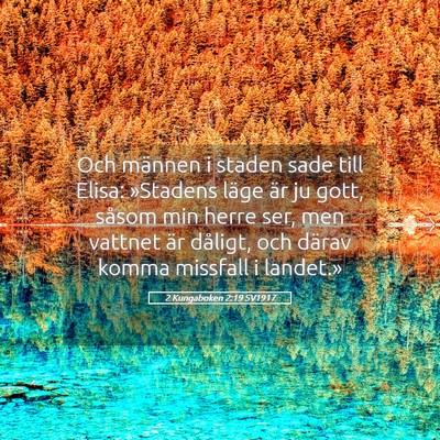 Picture 05 - 2 Kungaboken 2:19 SV1917 - Och männen i staden sade till Elisa: »Stadens - Bible Verse Picture