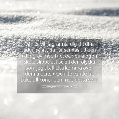Picture 05 - 2 Kungaboken 22:20 SV1917 - Därför vill jag samla dig till dina fäder, så - Bible Verse Picture