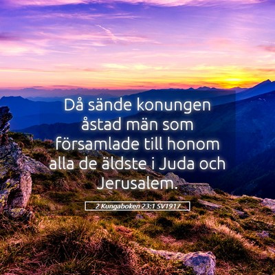 Picture 05 - 2 Kungaboken 23:1 SV1917 - Då sände konungen åstad män som församlade - Bible Verse Picture