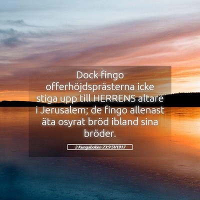 Picture 05 - 2 Kungaboken 23:9 SV1917 - Dock fingo offerhöjdsprästerna icke stiga upp - Bible Verse Picture