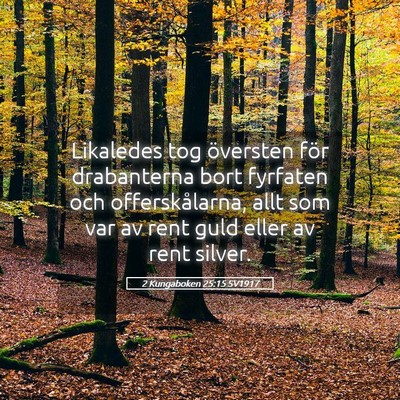 Picture 05 - 2 Kungaboken 25:15 SV1917 - Likaledes tog översten för drabanterna bort - Bible Verse Picture