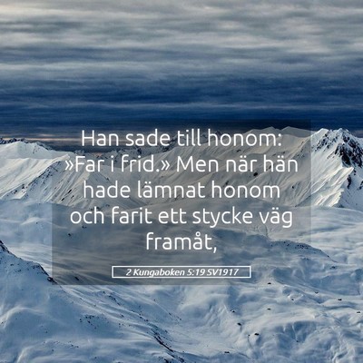 Picture 05 - 2 Kungaboken 5:19 SV1917 - Han sade till honom: »Far i frid.» Men när - Bible Verse Picture