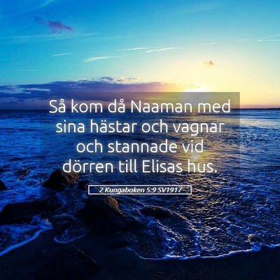 Picture 05 - 2 Kungaboken 5:9 SV1917 - Så kom då Naaman med sina hästar och vagnar - Bible Verse Picture