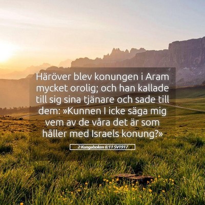 Picture 05 - 2 Kungaboken 6:11 SV1917 - Häröver blev konungen i Aram mycket orolig; och - Bible Verse Picture