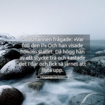 Picture 05 - 2 Kungaboken 6:6 SV1917 - Gudsmannen frågade: »Var föll den i?» Och han - Bible Verse Picture
