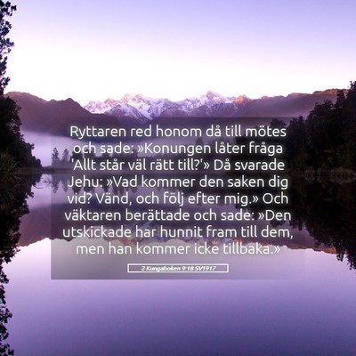 Picture 05 - 2 Kungaboken 9:18 SV1917 - Ryttaren red honom då till mötes och sade: - Bible Verse Picture