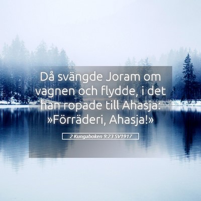 Picture 05 - 2 Kungaboken 9:23 SV1917 - Då svängde Joram om vagnen och flydde, i det - Bible Verse Picture