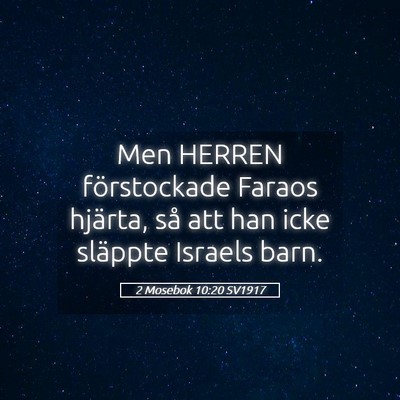 Picture 05 - 2 Mosebok 10:20 SV1917 - Men HERREN förstockade Faraos hjärta, så att - Bible Verse Picture