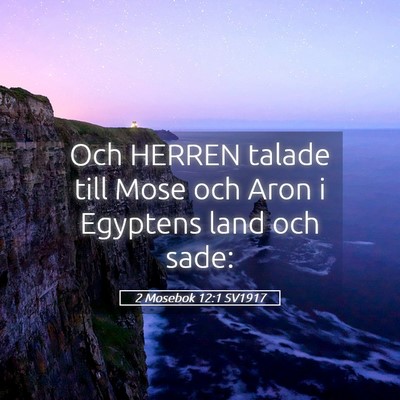 Picture 05 - 2 Mosebok 12:1 SV1917 - Och HERREN talade till Mose och Aron i Egyptens - Bible Verse Picture