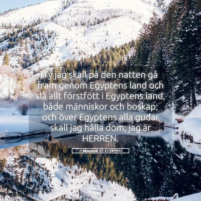Picture 05 - 2 Mosebok 12:12 SV1917 - Ty jag skall på den natten gå fram genom - Bible Verse Picture