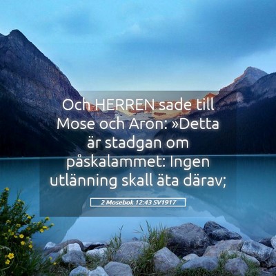 Picture 05 - 2 Mosebok 12:43 SV1917 - Och HERREN sade till Mose och Aron: »Detta är - Bible Verse Picture