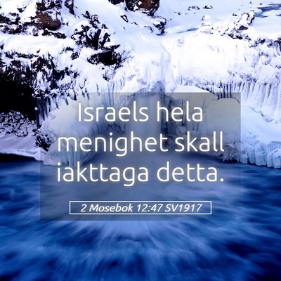 Picture 05 - 2 Mosebok 12:47 SV1917 - Israels hela menighet skall iakttaga - Bible Verse Picture
