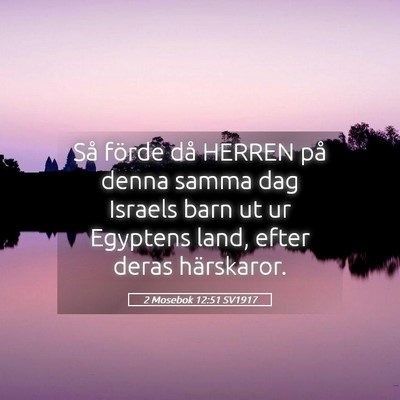 Picture 05 - 2 Mosebok 12:51 SV1917 - Så förde då HERREN på denna samma dag Israels - Bible Verse Picture
