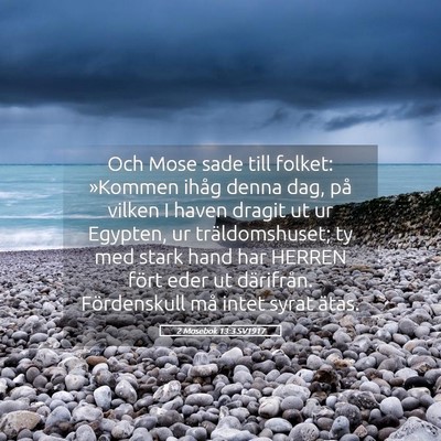 Picture 05 - 2 Mosebok 13:3 SV1917 - Och Mose sade till folket: »Kommen ihåg denna - Bible Verse Picture