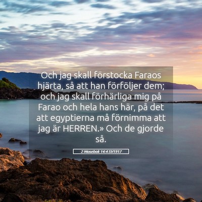 Picture 05 - 2 Mosebok 14:4 SV1917 - Och jag skall förstocka Faraos hjärta, så att - Bible Verse Picture