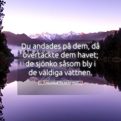 Picture 05 - 2 Mosebok 15:10 SV1917 - Du andades på dem, då övertäckte dem havet; - Bible Verse Picture