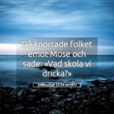 Picture 05 - 2 Mosebok 15:24 SV1917 - Då knorrade folket emot Mose och sade: »Vad - Bible Verse Picture
