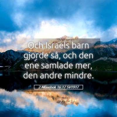 Picture 05 - 2 Mosebok 16:17 SV1917 - Och Israels barn gjorde så, och den ene samlade - Bible Verse Picture