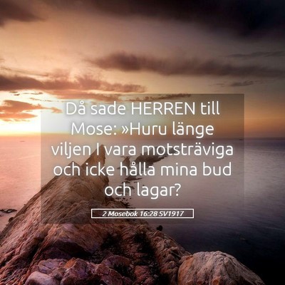 Picture 05 - 2 Mosebok 16:28 SV1917 - Då sade HERREN till Mose: »Huru länge viljen I - Bible Verse Picture