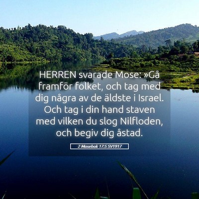 Picture 05 - 2 Mosebok 17:5 SV1917 - HERREN svarade Mose: »Gå framför folket, och - Bible Verse Picture