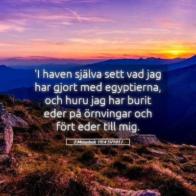 Picture 05 - 2 Mosebok 19:4 SV1917 - 'I haven själva sett vad jag har gjort med - Bible Verse Picture