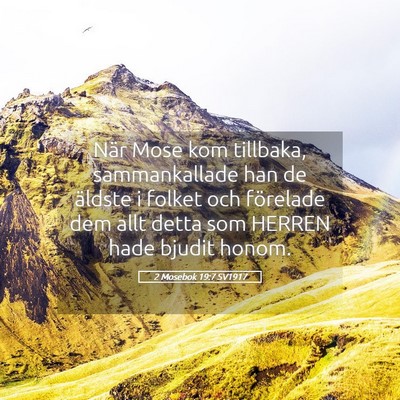 Picture 05 - 2 Mosebok 19:7 SV1917 - När Mose kom tillbaka, sammankallade han de - Bible Verse Picture