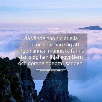 Picture 05 - 2 Mosebok 2:12 SV1917 - då vände han sig åt alla sidor, och när han - Bible Verse Picture