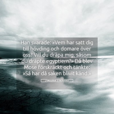 Picture 05 - 2 Mosebok 2:14 SV1917 - Han svarade: »Vem har satt dig till hövding och - Bible Verse Picture