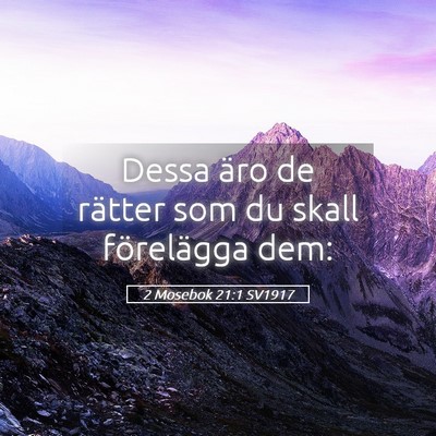 Picture 05 - 2 Mosebok 21:1 SV1917 - Dessa äro de rätter som du skall förelägga - Bible Verse Picture