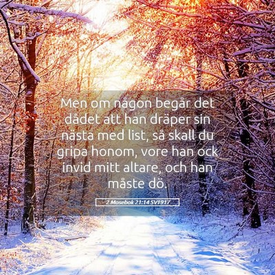 Picture 05 - 2 Mosebok 21:14 SV1917 - Men om någon begår det dådet att han dräper - Bible Verse Picture