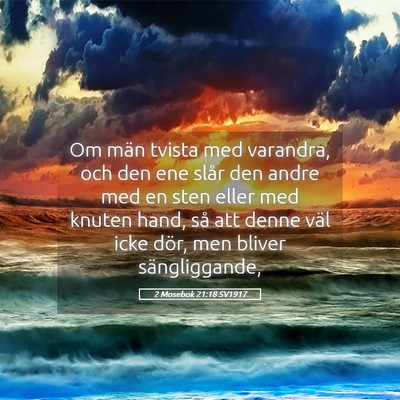 Picture 05 - 2 Mosebok 21:18 SV1917 - Om män tvista med varandra, och den ene slår - Bible Verse Picture