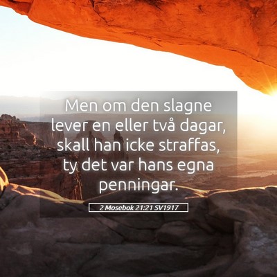 Picture 05 - 2 Mosebok 21:21 SV1917 - Men om den slagne lever en eller två dagar, - Bible Verse Picture