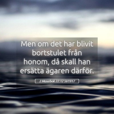 Picture 05 - 2 Mosebok 22:12 SV1917 - Men om det har blivit bortstulet från honom, då - Bible Verse Picture