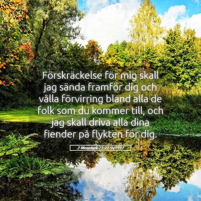 Picture 05 - 2 Mosebok 23:27 SV1917 - Förskräckelse för mig skall jag sända - Bible Verse Picture