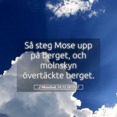 Picture 05 - 2 Mosebok 24:15 SV1917 - Så steg Mose upp på berget, och molnskyn - Bible Verse Picture