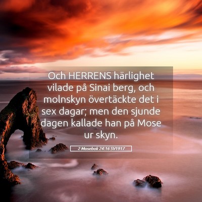 Picture 05 - 2 Mosebok 24:16 SV1917 - Och HERRENS härlighet vilade på Sinai berg, och - Bible Verse Picture