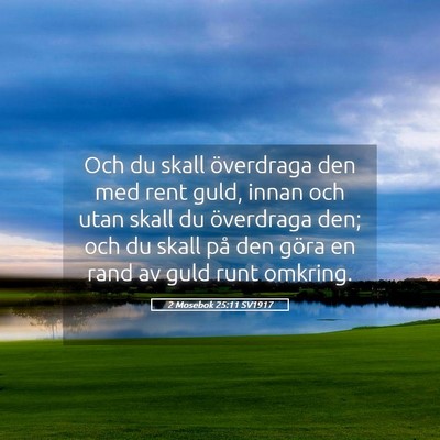 Picture 05 - 2 Mosebok 25:11 SV1917 - Och du skall överdraga den med rent guld, innan - Bible Verse Picture