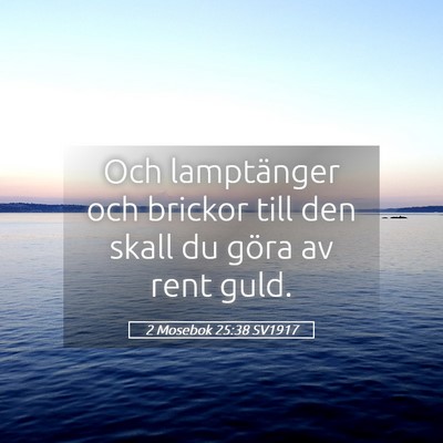 Picture 05 - 2 Mosebok 25:38 SV1917 - Och lamptänger och brickor till den skall du - Bible Verse Picture