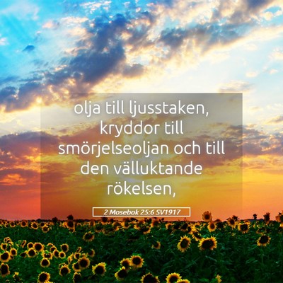 Picture 05 - 2 Mosebok 25:6 SV1917 - olja till ljusstaken, kryddor till - Bible Verse Picture