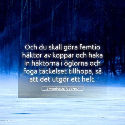 Picture 05 - 2 Mosebok 26:11 SV1917 - Och du skall göra femtio häktor av koppar och - Bible Verse Picture