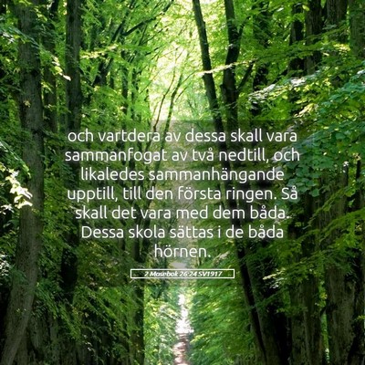 Picture 05 - 2 Mosebok 26:24 SV1917 - och vartdera av dessa skall vara sammanfogat av - Bible Verse Picture