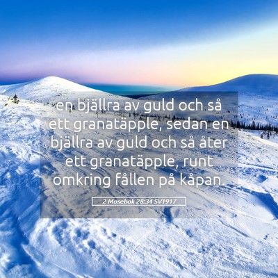 Picture 05 - 2 Mosebok 28:34 SV1917 - en bjällra av guld och så ett granatäpple, - Bible Verse Picture