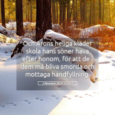Picture 05 - 2 Mosebok 29:29 SV1917 - Och Arons heliga kläder skola hans söner hava - Bible Verse Picture