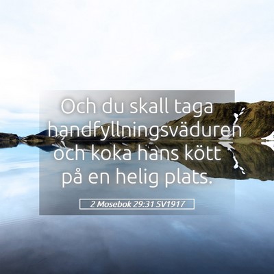 Picture 05 - 2 Mosebok 29:31 SV1917 - Och du skall taga handfyllningsväduren och koka - Bible Verse Picture