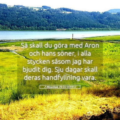 Picture 05 - 2 Mosebok 29:35 SV1917 - Så skall du göra med Aron och hans söner, i - Bible Verse Picture