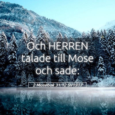 Picture 05 - 2 Mosebok 31:12 SV1917 - Och HERREN talade till Mose och - Bible Verse Picture