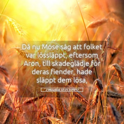 Picture 05 - 2 Mosebok 32:25 SV1917 - Då nu Mose såg att folket var lössläppt, - Bible Verse Picture