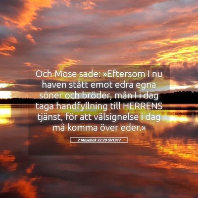 Picture 05 - 2 Mosebok 32:29 SV1917 - Och Mose sade: »Eftersom I nu haven stått emot - Bible Verse Picture